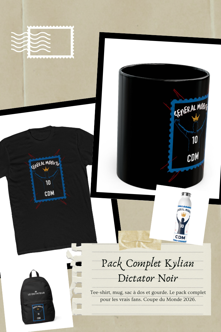 Pack Complet Kylian Dictator Noir - tee-shirt, mug, sac a dos et gourde