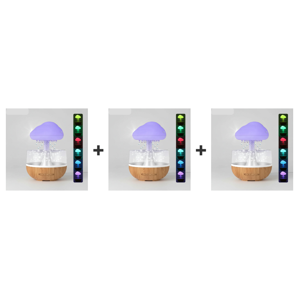 CloudMist Pack de 3 - trois humidificateurs nuage de pluie avec signe plus